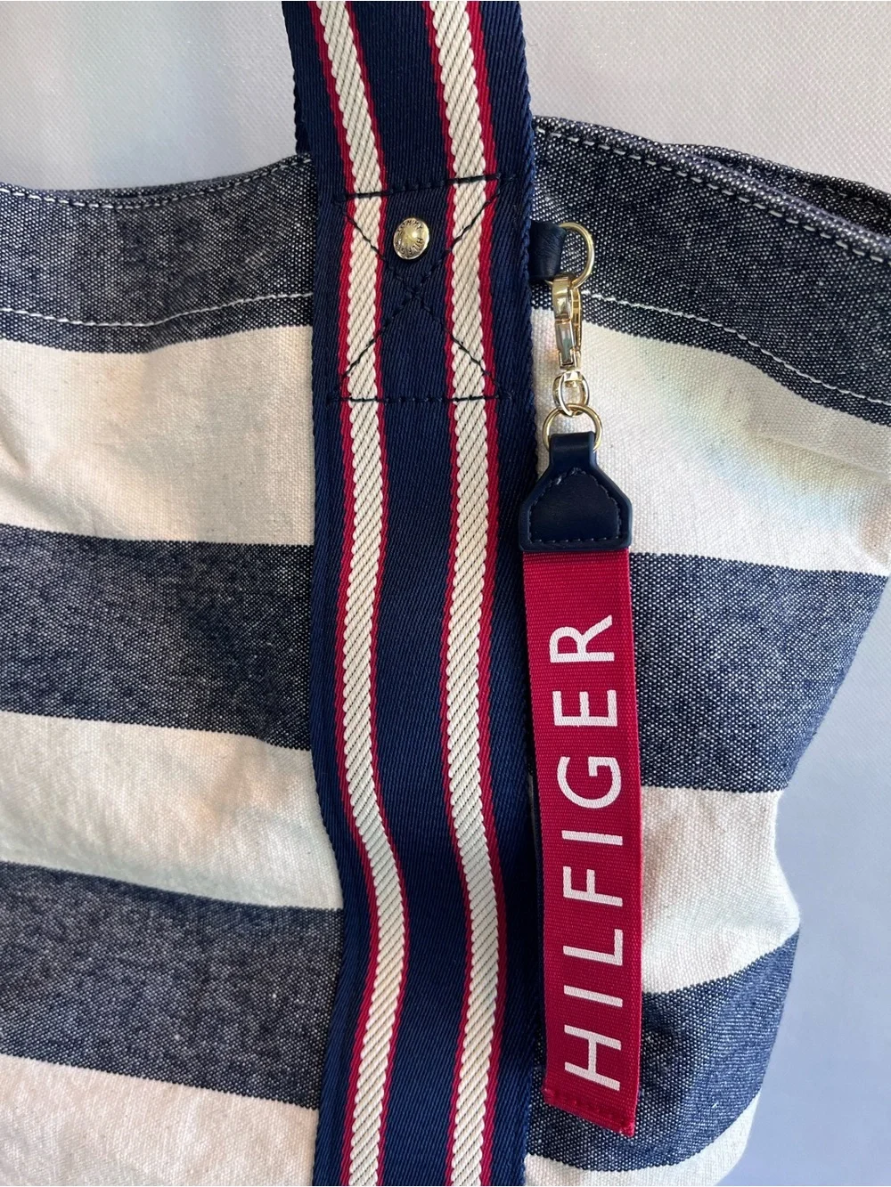 Tommy Hilfiger Tote Bag Blue Stripe Beach Bag